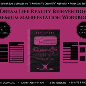 premium dream life manifestation workbook (reality reinvention) – identity shifting & self concept journal