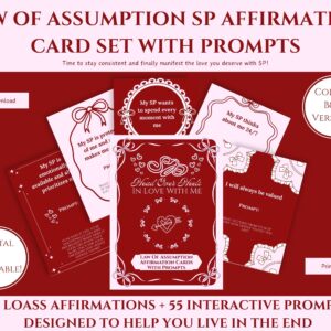 law of assumption sp affirmation card set with prompts "my sp is head over heels in love with me”