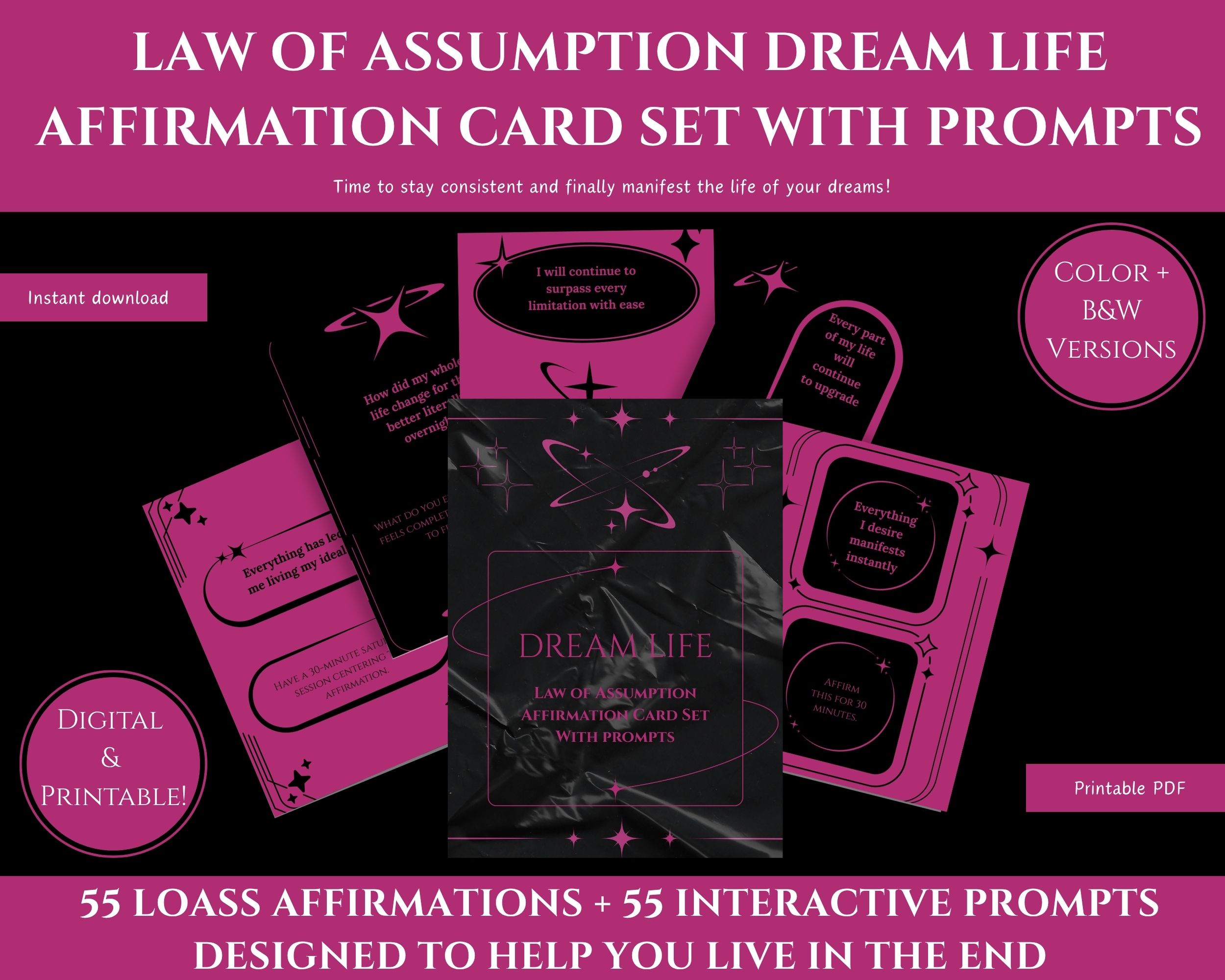 law of assumption dream life affirmation card set "i am living my dream life” law of assumption dream life affirmation card set "i am living my dream life”