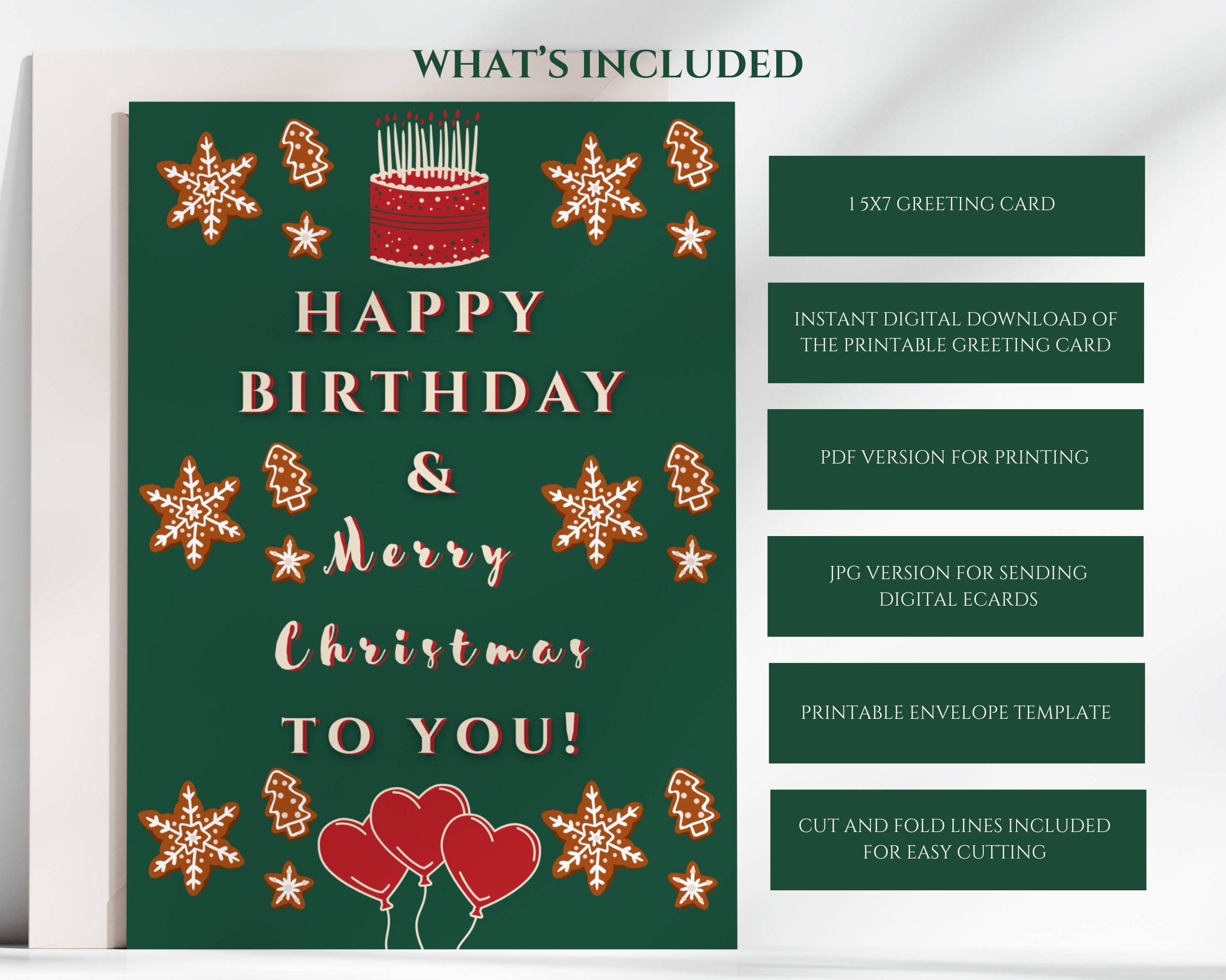 printable 5x7 christmas birthday greeting card christmas card instant download printable 5x7 christmas birthday greeting card christmas card instant download