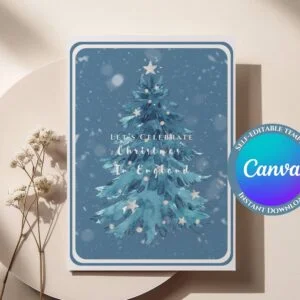 christmas trip canva self editable invitation (5x7) – winter travel elegant invitation instant download