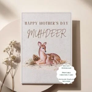 funny mother’s day greeting card muhdeer mother’s day printable card instant download version 1