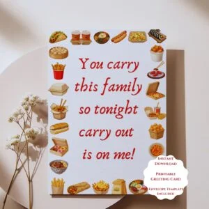 everyday appreciation card 5x7 printable thank you greeting card mother’s day father's day instant download